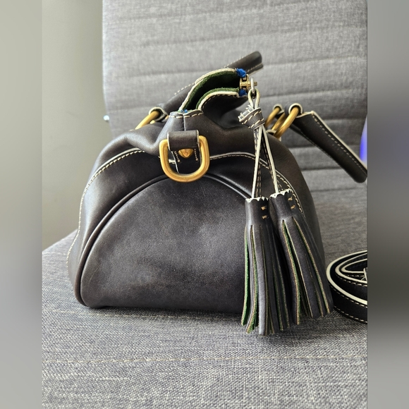 Dooney & Bourke Savannal Leather Satchel - Dark Navy - Picture 3 of 13